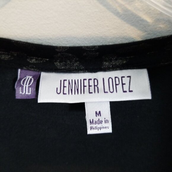 Jennifer Lopez Shimmer Animal Leopard  Print Tee M - Picture 2 of 5